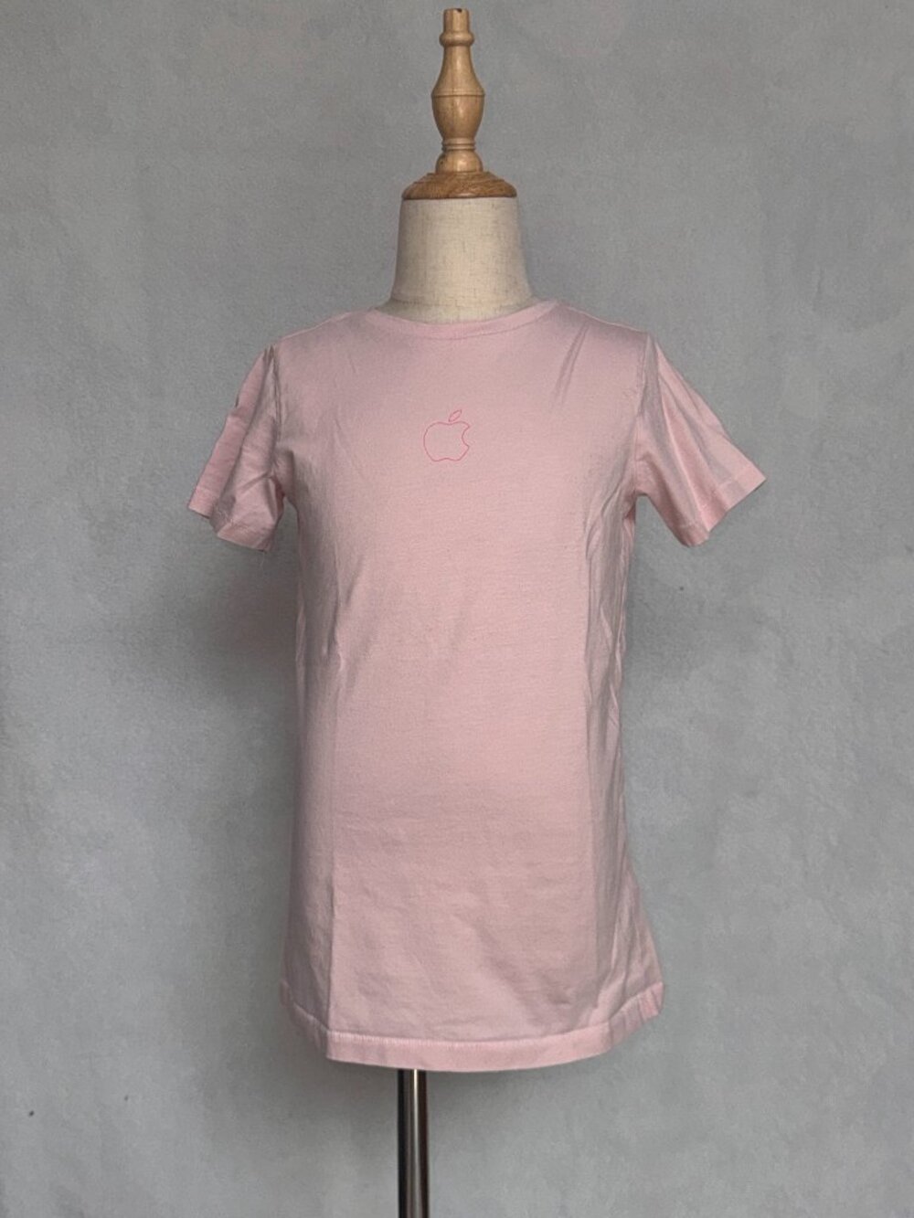 Pink Apple Logo T-Shirt — Size Youth M NWOT